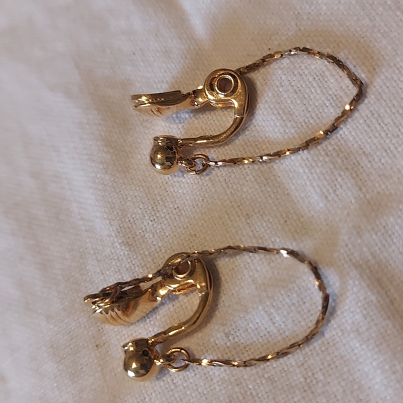 Monet Jewelry - Vtg. Monet Eternity Gold Serpentine Drop Earrings Gold Tone
